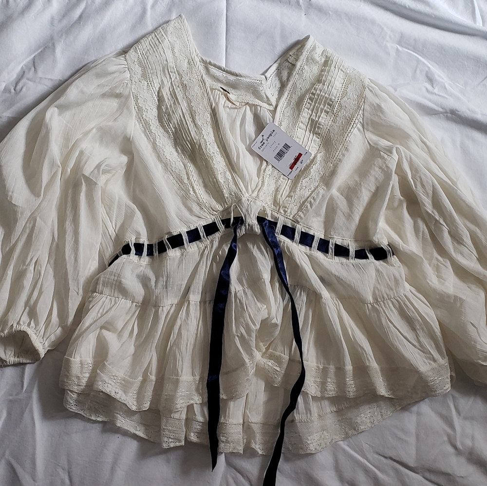 Free People Puff Sleave Blouse